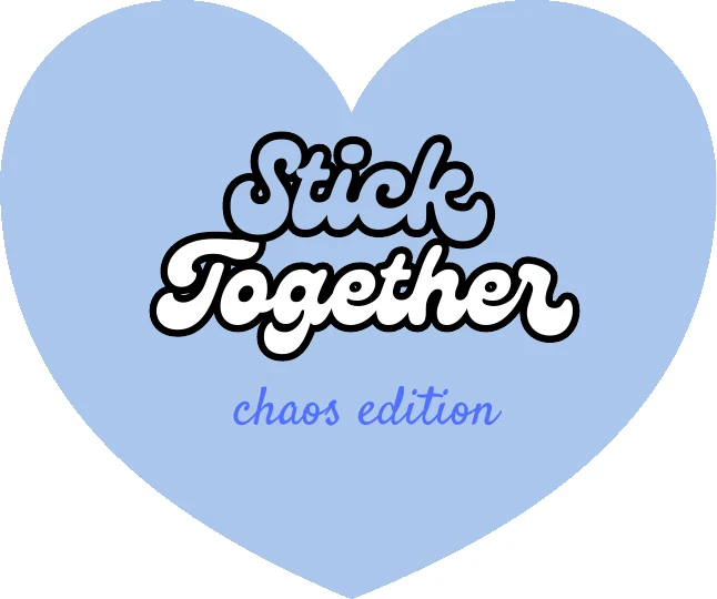 Pegatina del Friends Pack: corazón azul con Stick Together chaos edition