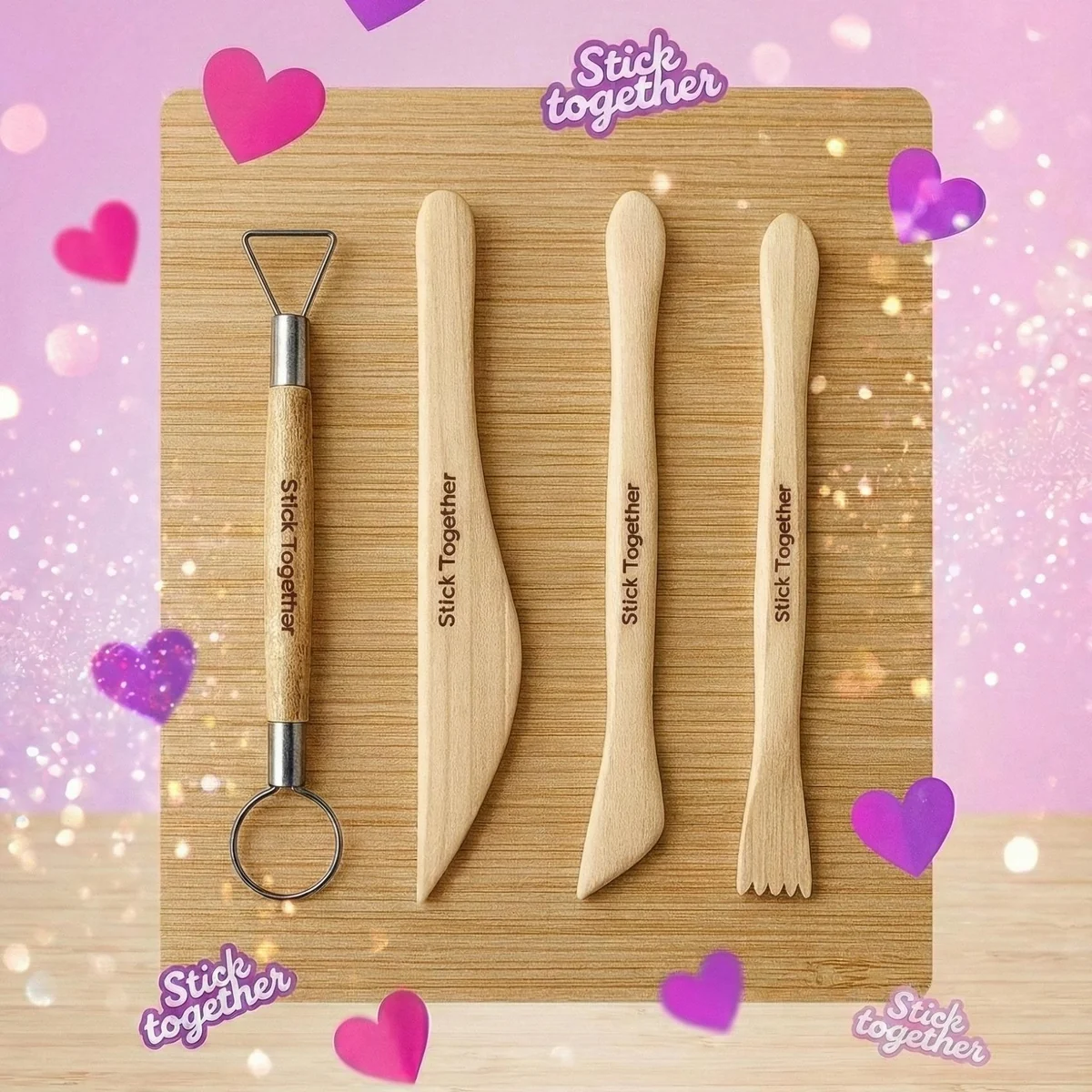Set de herramientas de madera para moldear